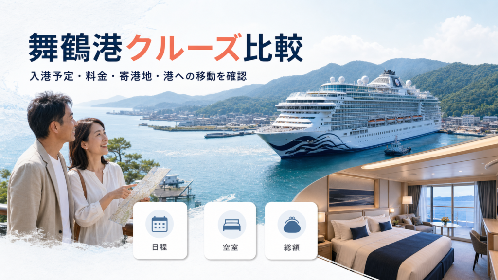 舞鶴クルーズ船比較｜出発日・料金・寄港地を確認の比較イメージ