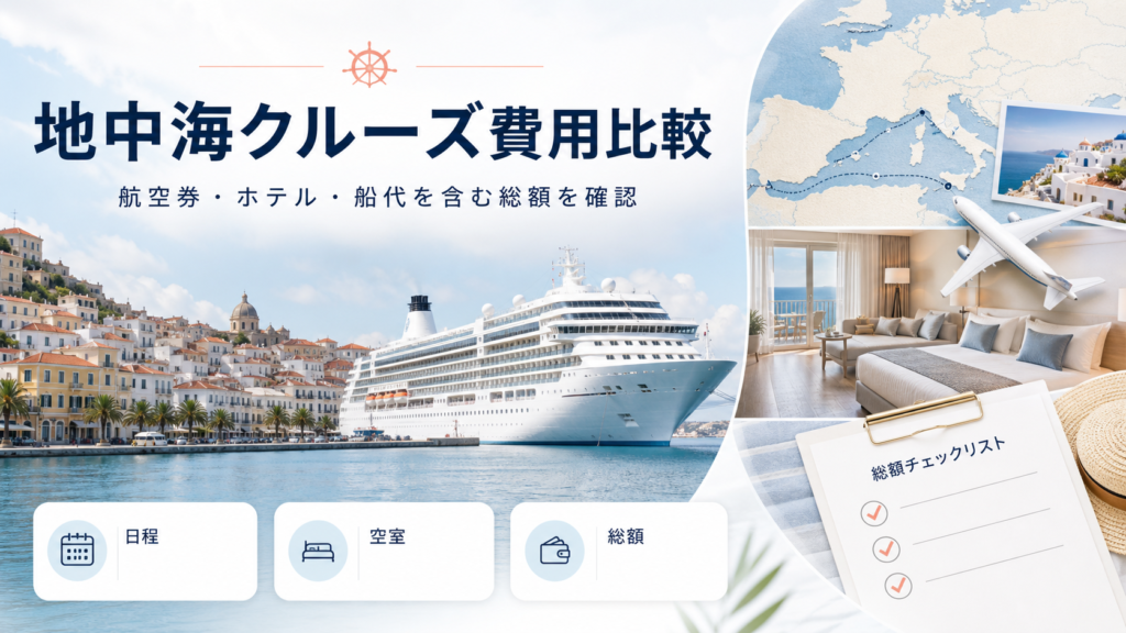 地中海クルーズ費用｜航空券込み総額・船・時期を比較の比較イメージ
