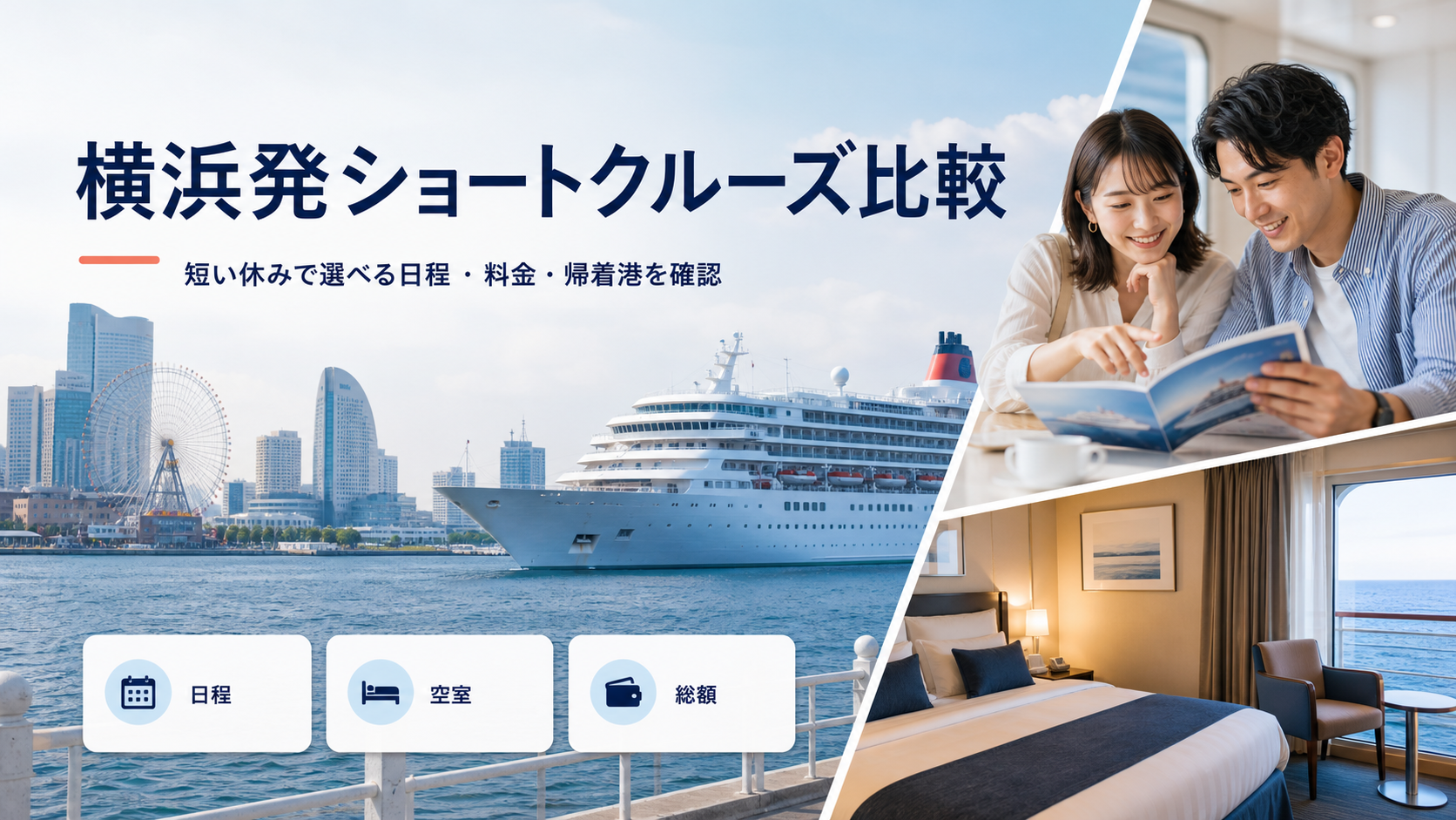 横浜発着ショートクルーズはどれ?2日・3日で乗れる客船を比較