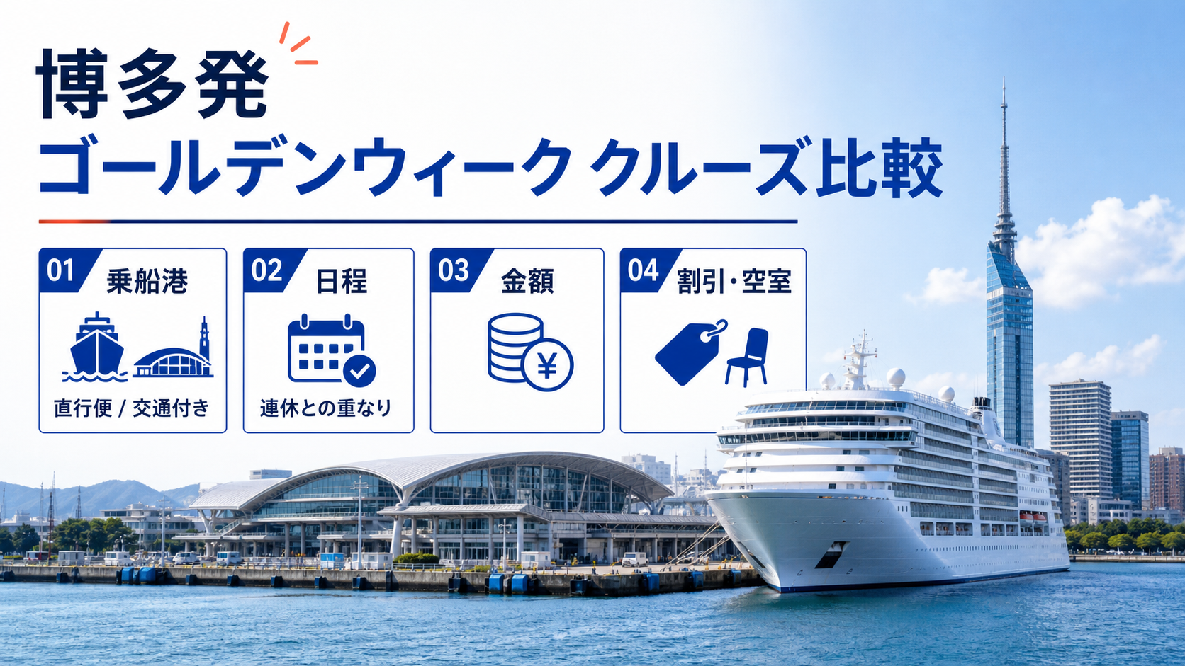 博多発 ゴールデンウィーク クルーズ比較のhero図解