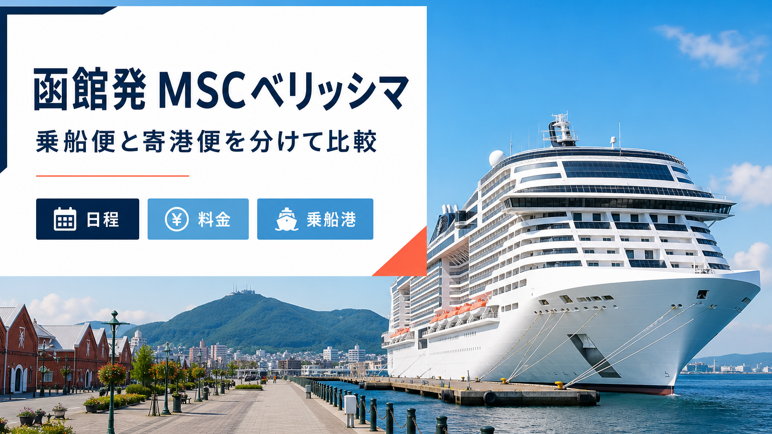 函館発 MSCベリッシマ クルーズ比較のhero図解