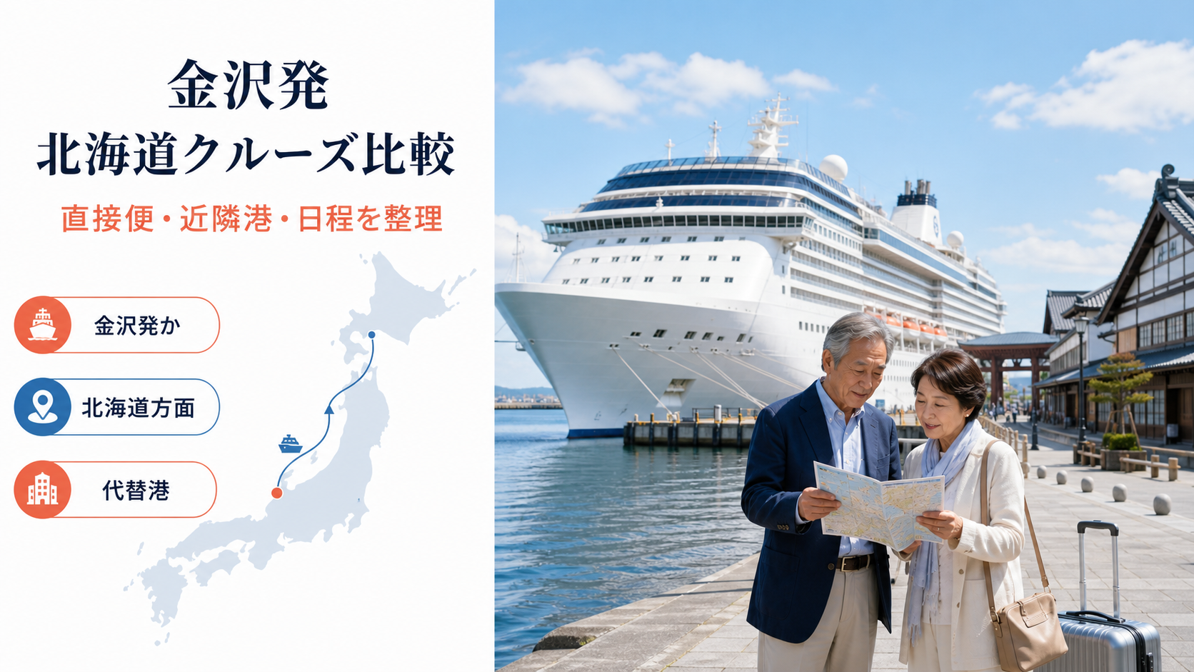 金沢発 北海道 クルーズ比較のhero図解