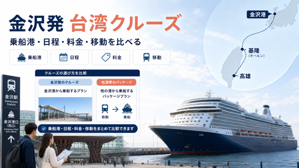 金沢発 台湾 クルーズ比較のhero図解