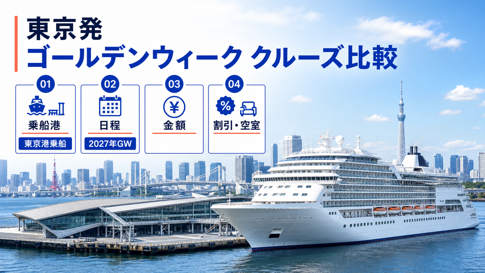 東京発 ゴールデンウィーク クルーズ比較のhero図解